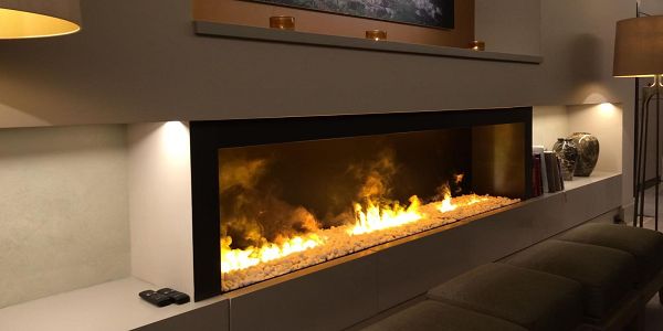 Электрические камины с 3D-эффектом живого огня и паром с порталом